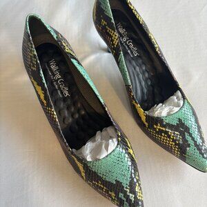 Walking Cradles Snake Print High Heels Womens Size 8M Multicolor Leather Pointed
